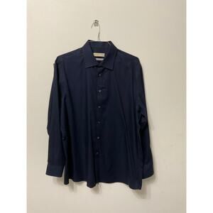 Preowned Men's Michael Kors Non-Iron Blue Button Down Dress Shirt 17.5" 34/35